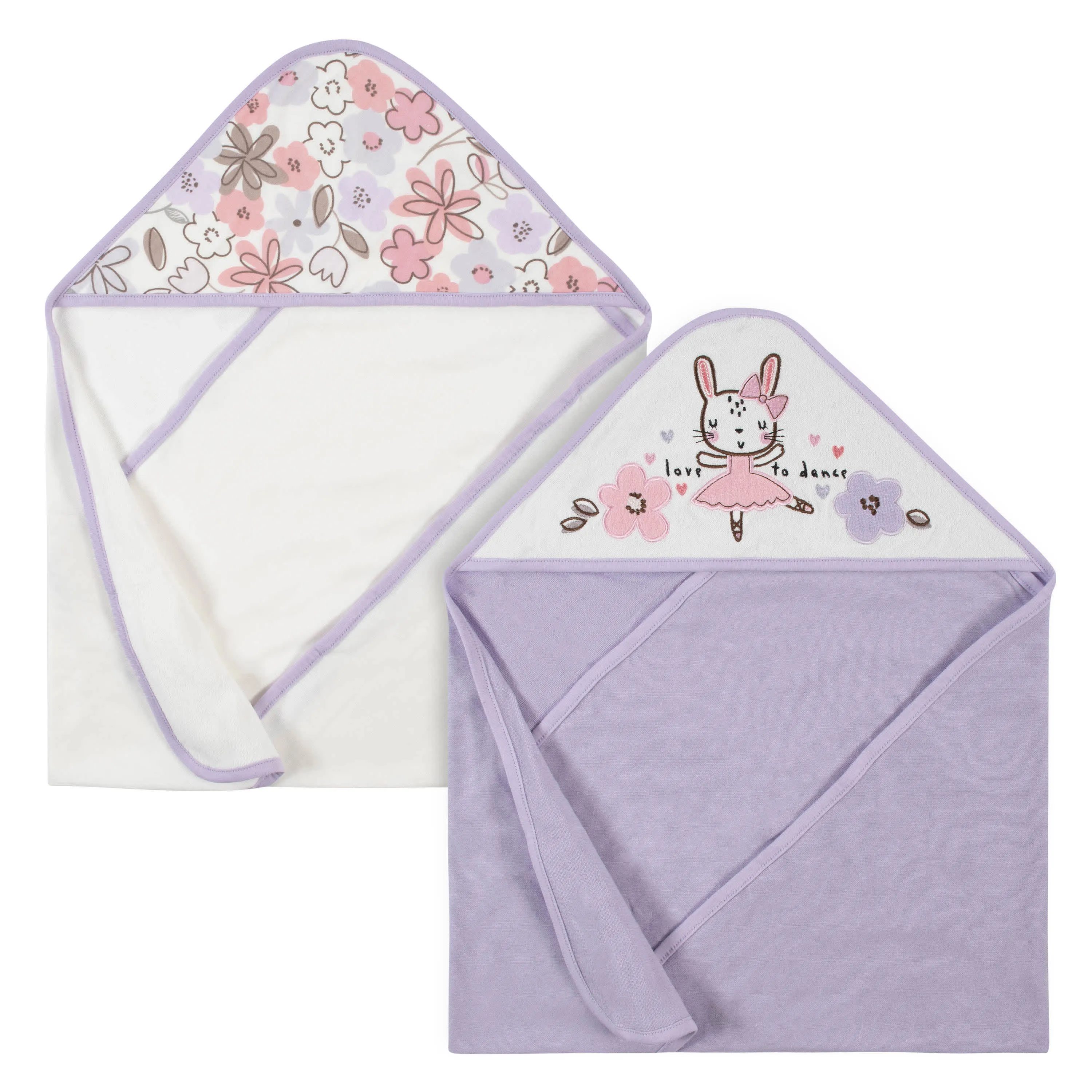 12-Piece Girls Bunny Ballerina Hooded Towel & Washcloth Set