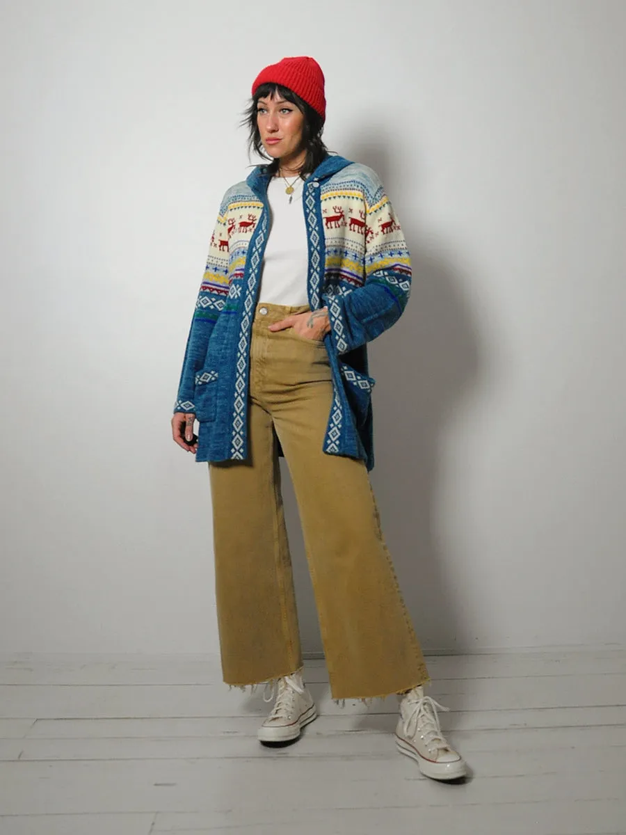 1970's Nordic Hooded Ski Sweater