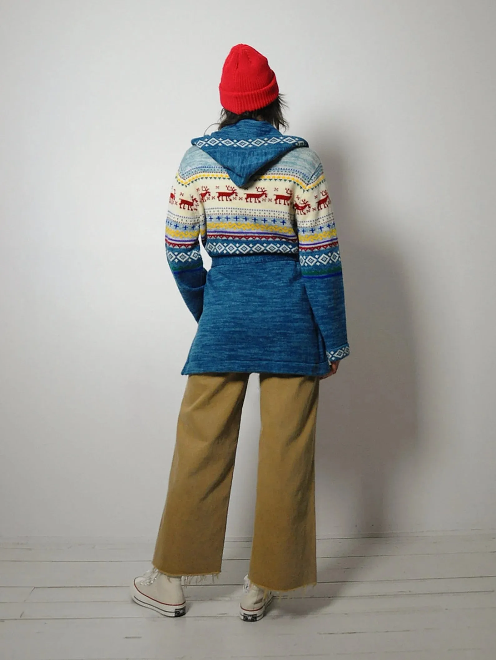 1970's Nordic Hooded Ski Sweater