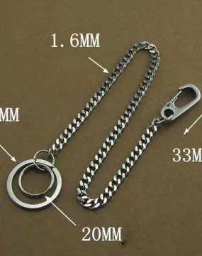 304 Solid Stainless Steel 15inch Wallet Chain Cool Punk Rock Biker Trucker Wallet Chain Trucker Wallet Chain for Men