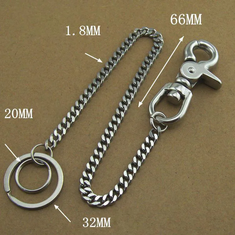 304 Solid Stainless Steel 15inch Wallet Chain Cool Punk Rock Biker Trucker Wallet Chains Trucker Wallet Chain for Men