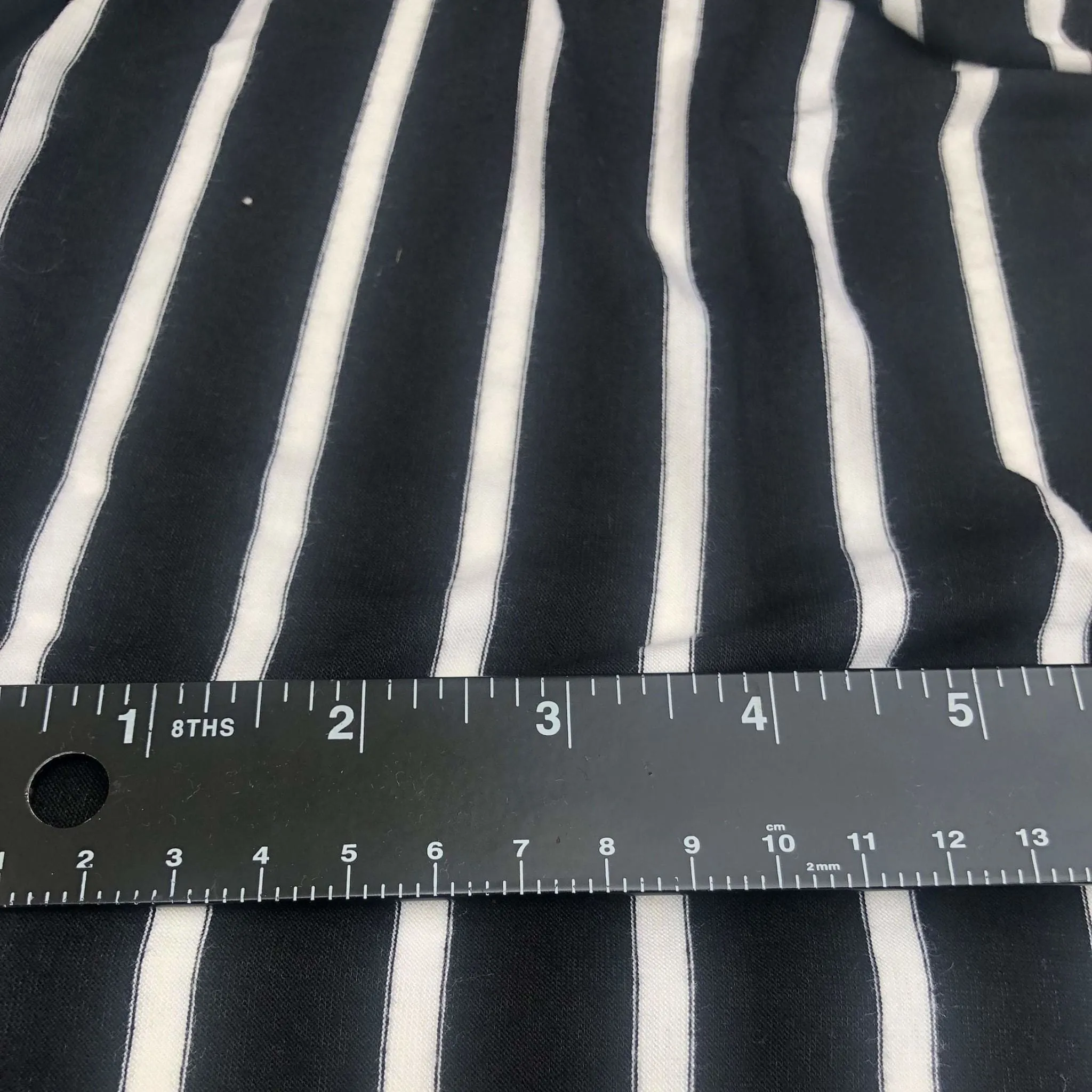 66" Black & White Striped Modal Spandex Yarn Dyed Knit Fabric By the Yard