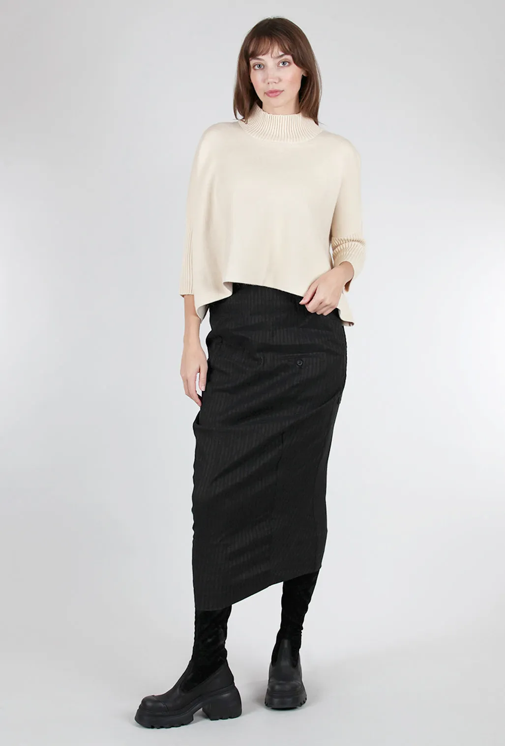 Aja Cropped Sweater, Ecru