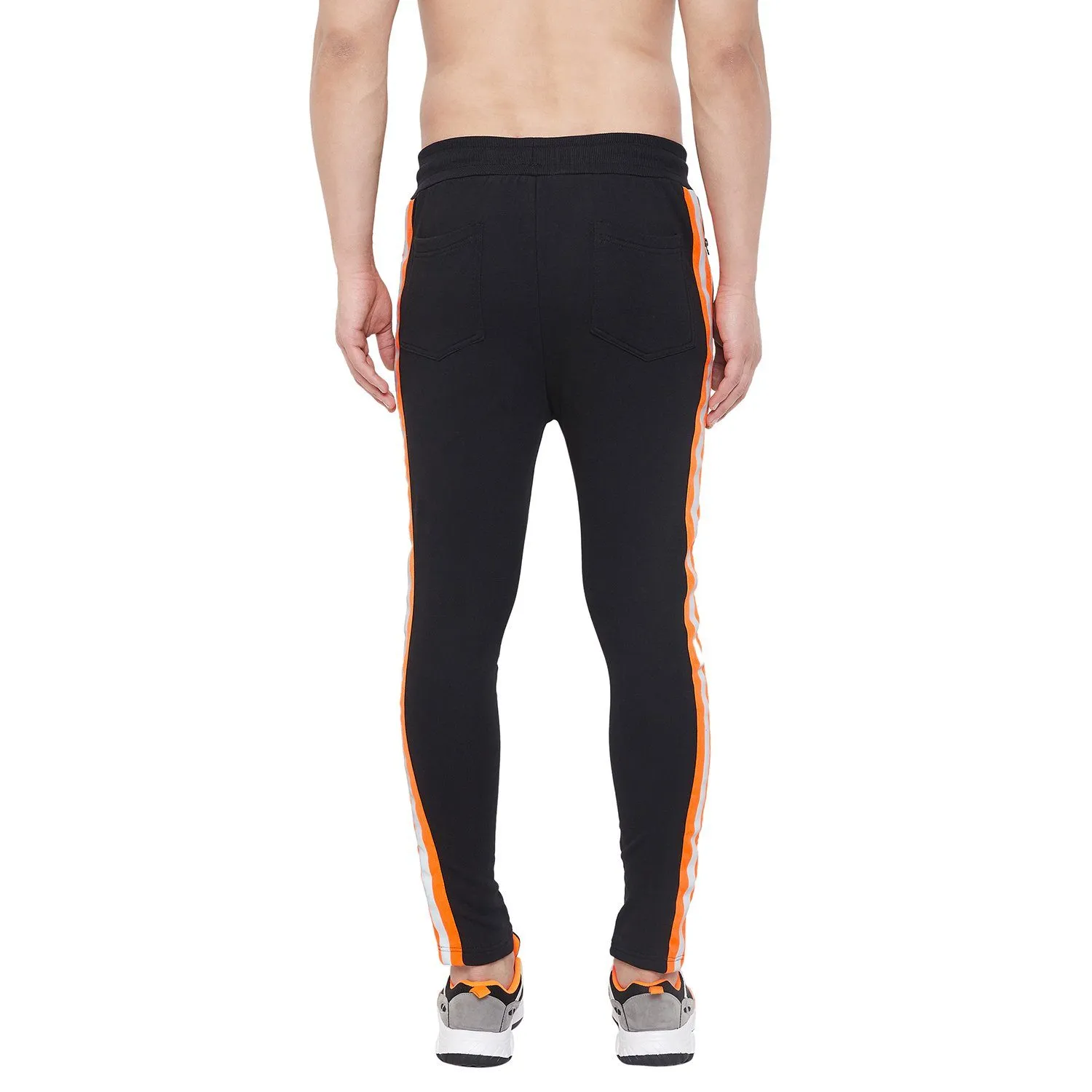 All Black Neon Orange Reflective Joggers