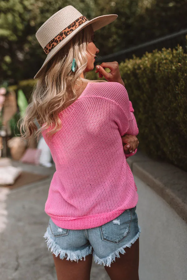 Amazing Morning Knit Sweater in Pink