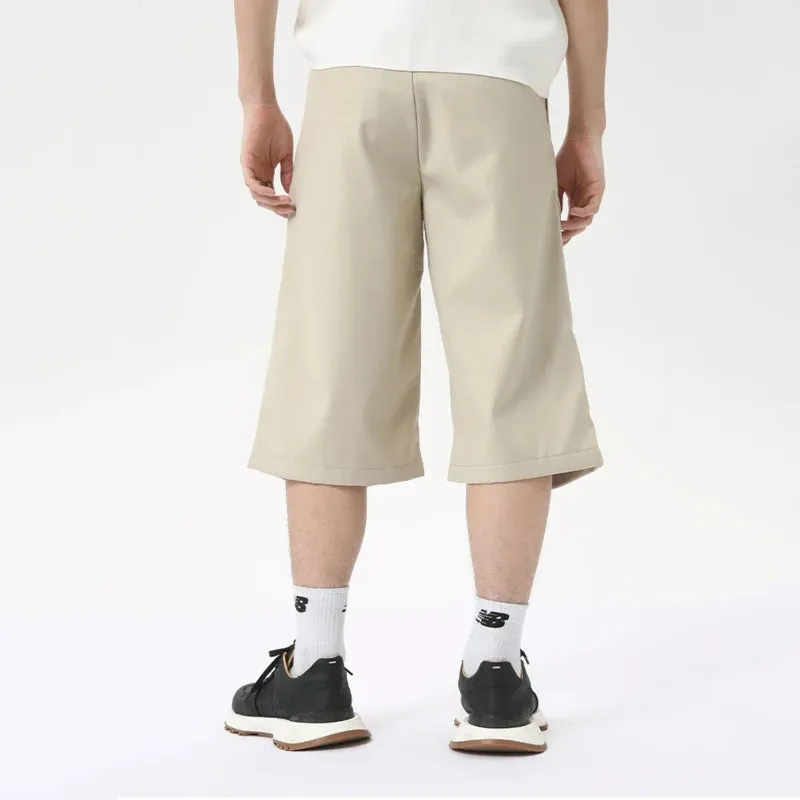 American Style Solid Color Men's Casual Shorts Straight Loose Wide Leg Male Sling Trousers New Trend Summer 9C6262