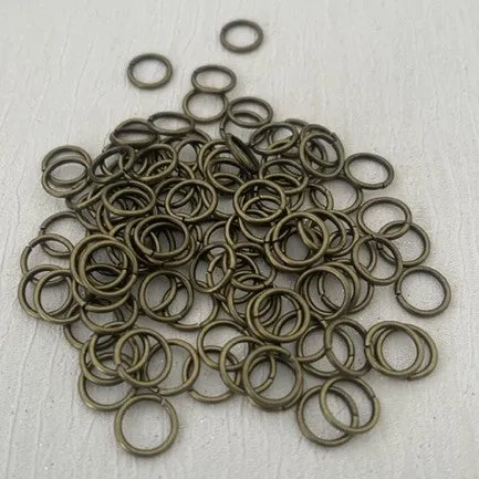 Antique Bronze Colour Metal Alloy Jump Ring Approximately 200 Pieces Various Sizes