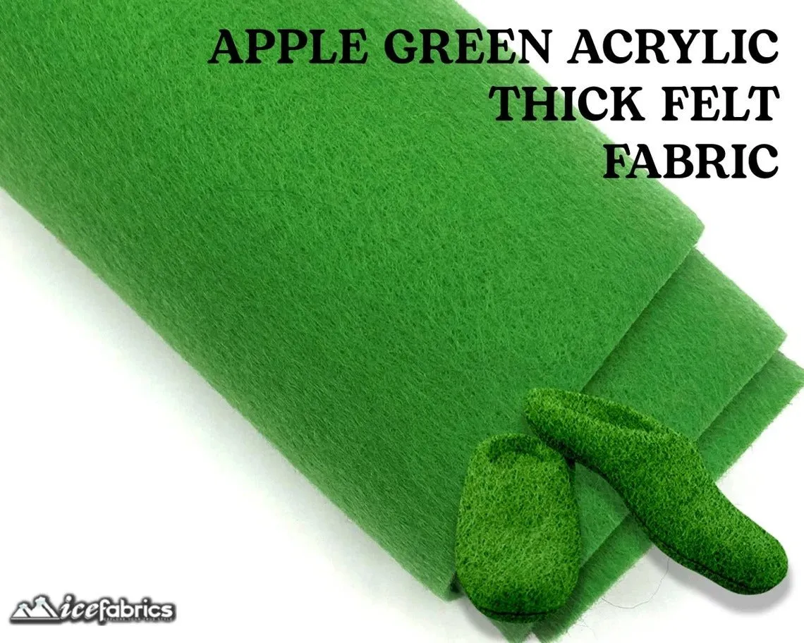 Apple Green Acrylic Felt Fabric / 1.6mm Thick _ 72” Wide