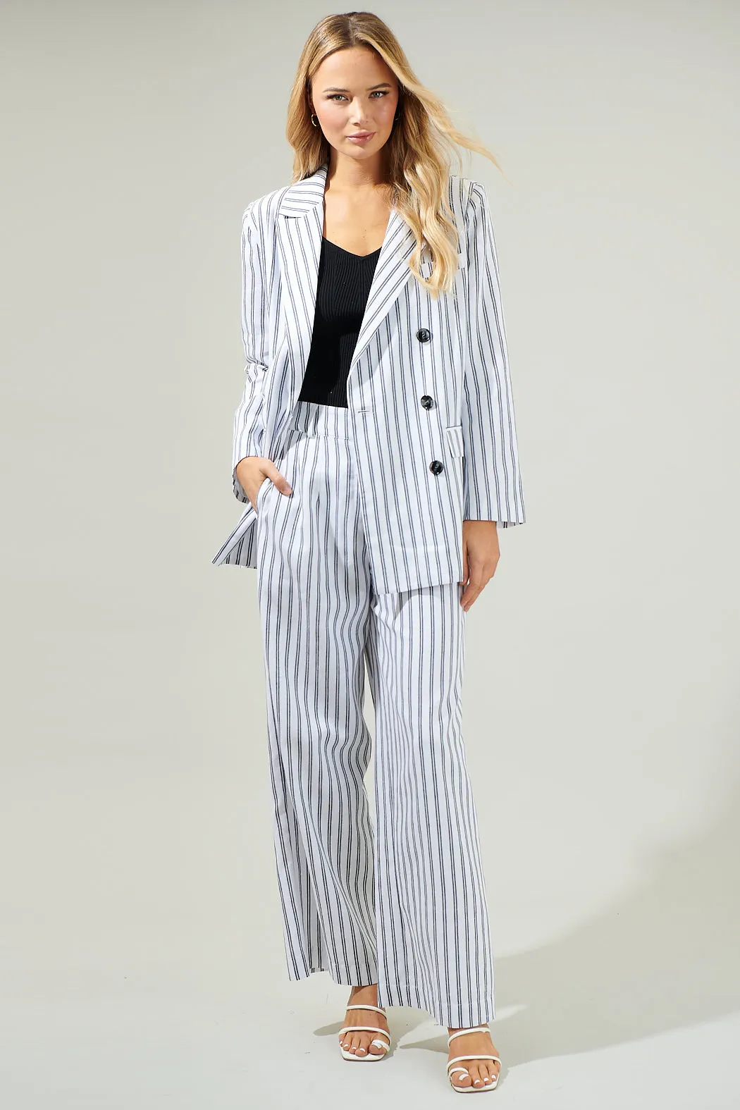 Arlah Striped Oversized Blazer