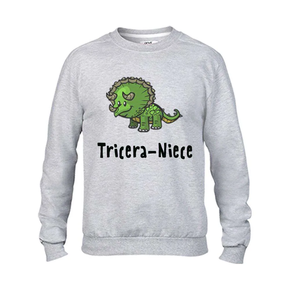 Auntie-Saurus & Tricera-Niece/Nephew Matching Grey Sweaters (MRK X)