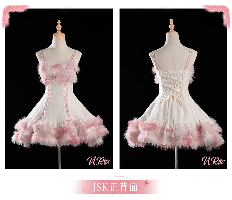 Autumn And Winter Lolita Versatile Coat Plush Imitation Fur Short JSK