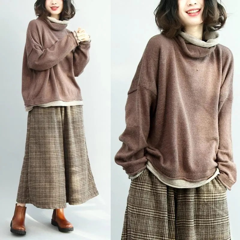 Babakud Faux Two-Piece Comfortable Loose Sweaters