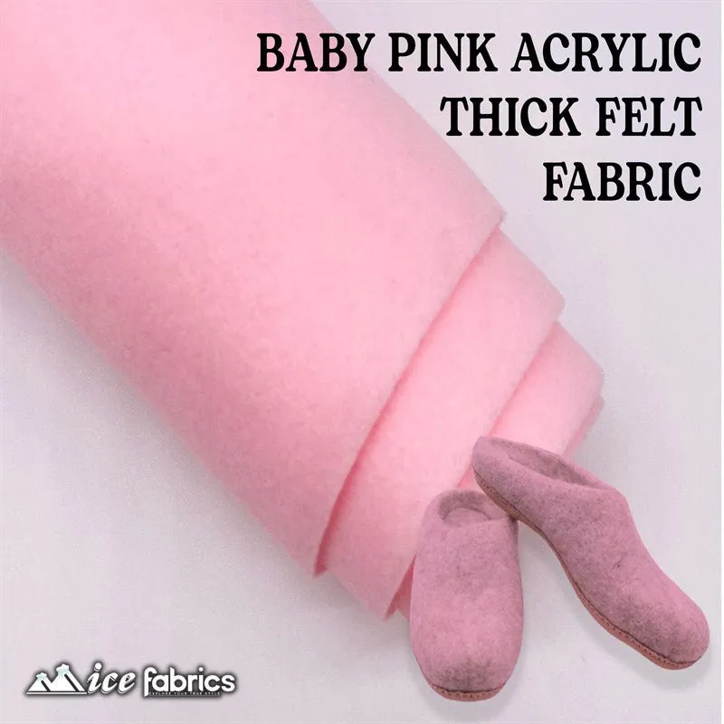 Baby Pink Acrylic Felt Fabric / 1.6mm Thick _ 72” Wide