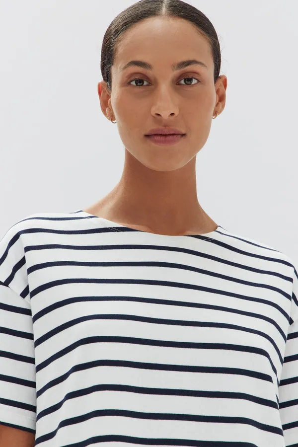 Bateau Pea White Stripe LS Tee