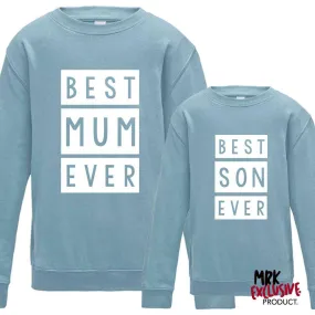 Best Mum & Best Son Matching Pastel Blue Sweaters (MRK X)