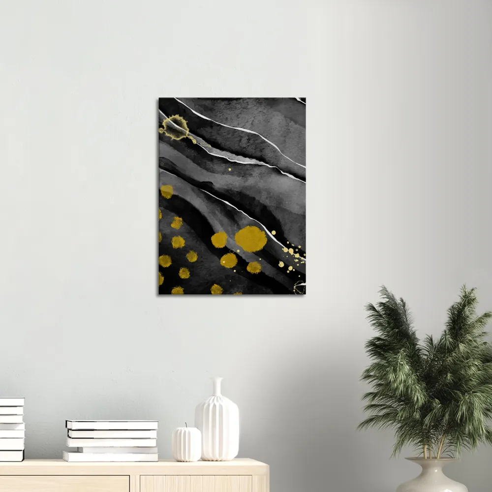 Black and gold Canvas digital print