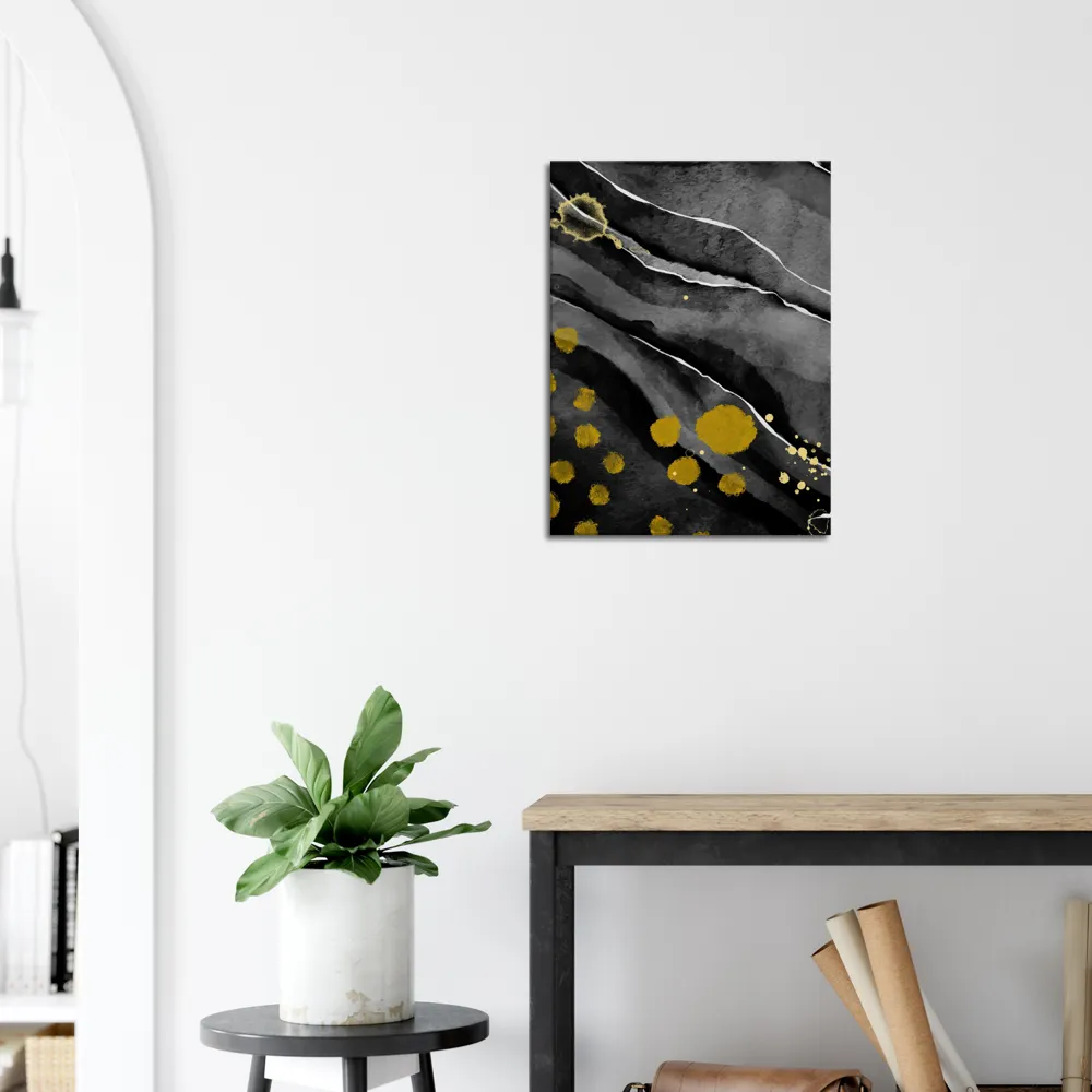 Black and gold Canvas digital print