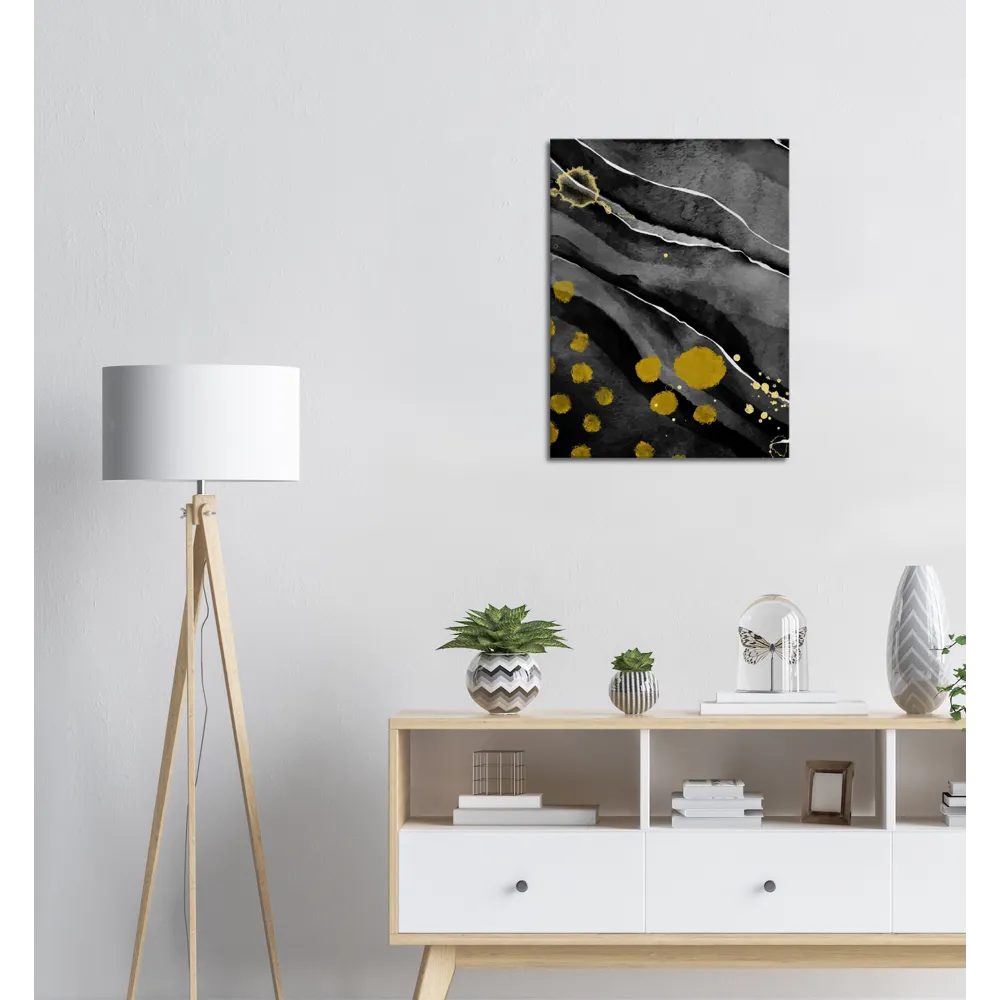 Black and gold Canvas digital print