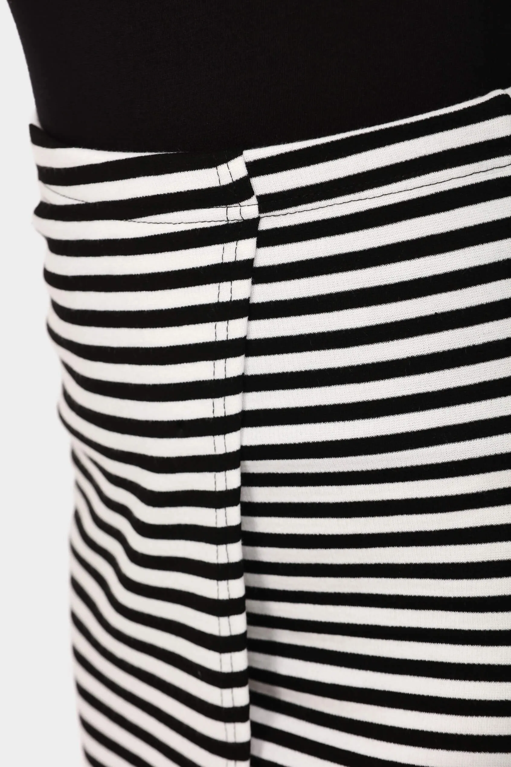 Black/Cream Stripe Wrap Mini Skirt