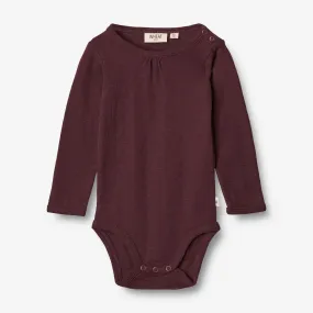 Body Gatherings Wool LS | Baby - aubergine