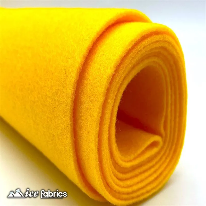 Bright Gold Acrylic Felt Fabric / 1.6mm Thick _ 72” Wide