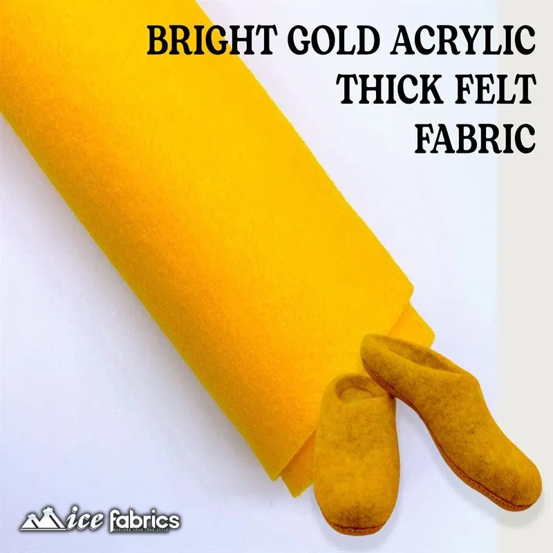 Bright Gold Acrylic Felt Fabric / 1.6mm Thick _ 72” Wide