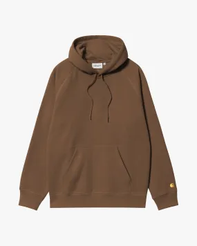 Carhartt WIP Hooded Chase Sweat - Chocolate / Gold