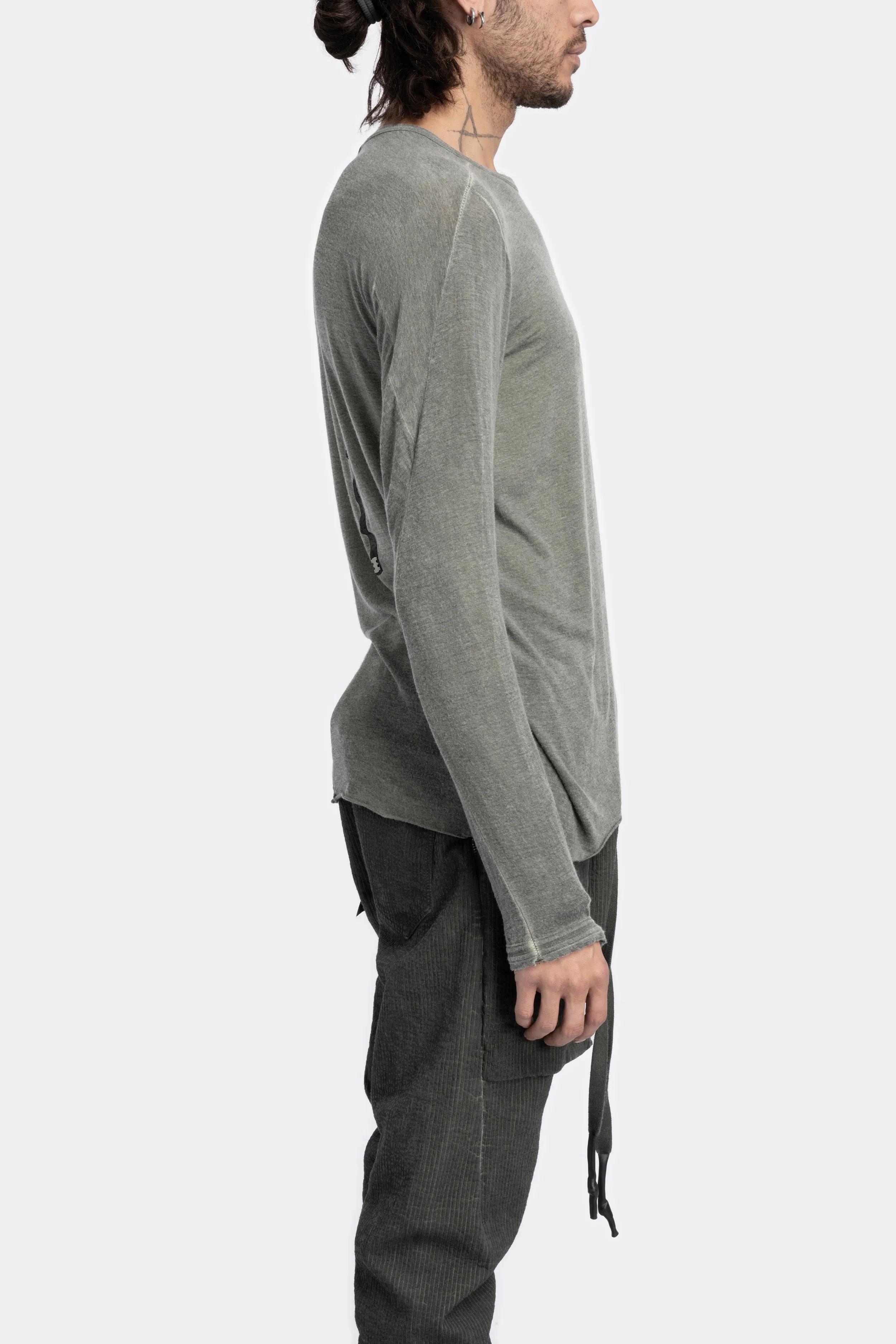 Cashmere blend long sleeve T-Shirt, Army