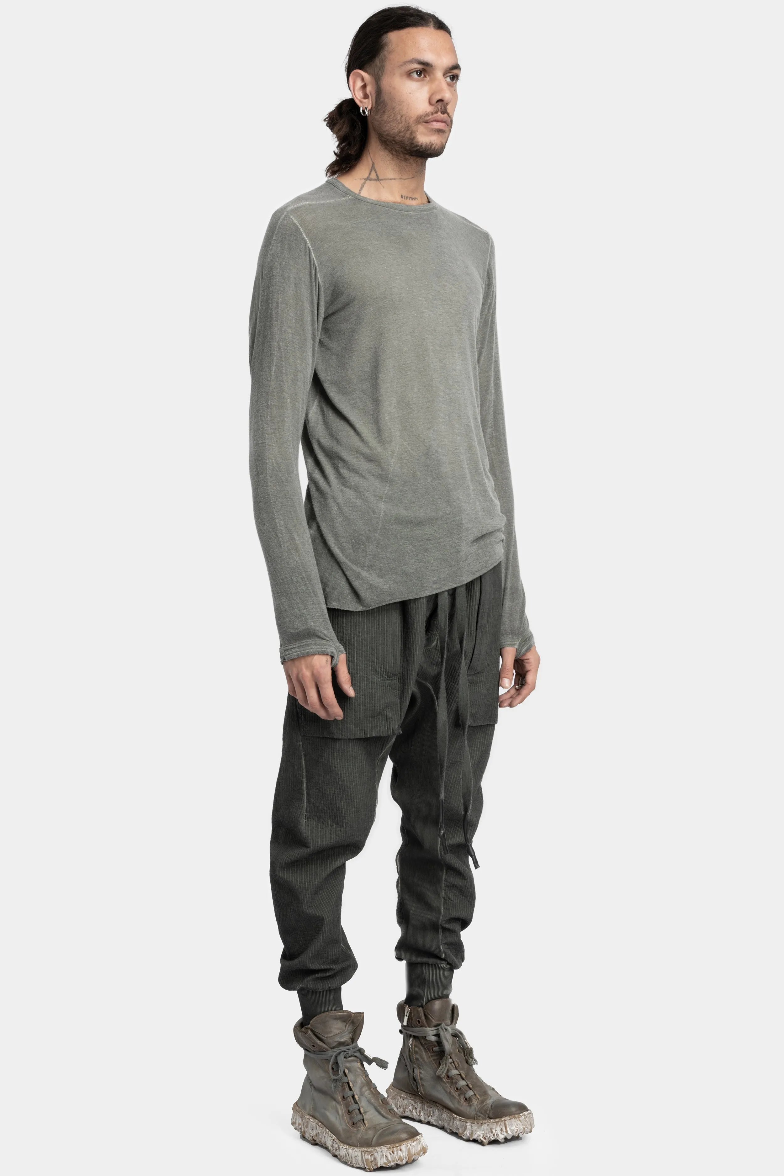 Cashmere blend long sleeve T-Shirt, Army