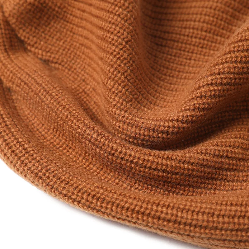 Cashmere Fine Rib Beanie Courmayeur Caramel