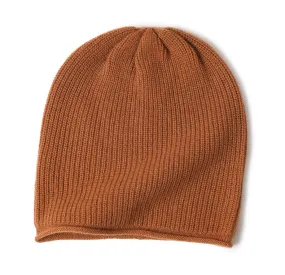 Cashmere Fine Rib Beanie Courmayeur Caramel