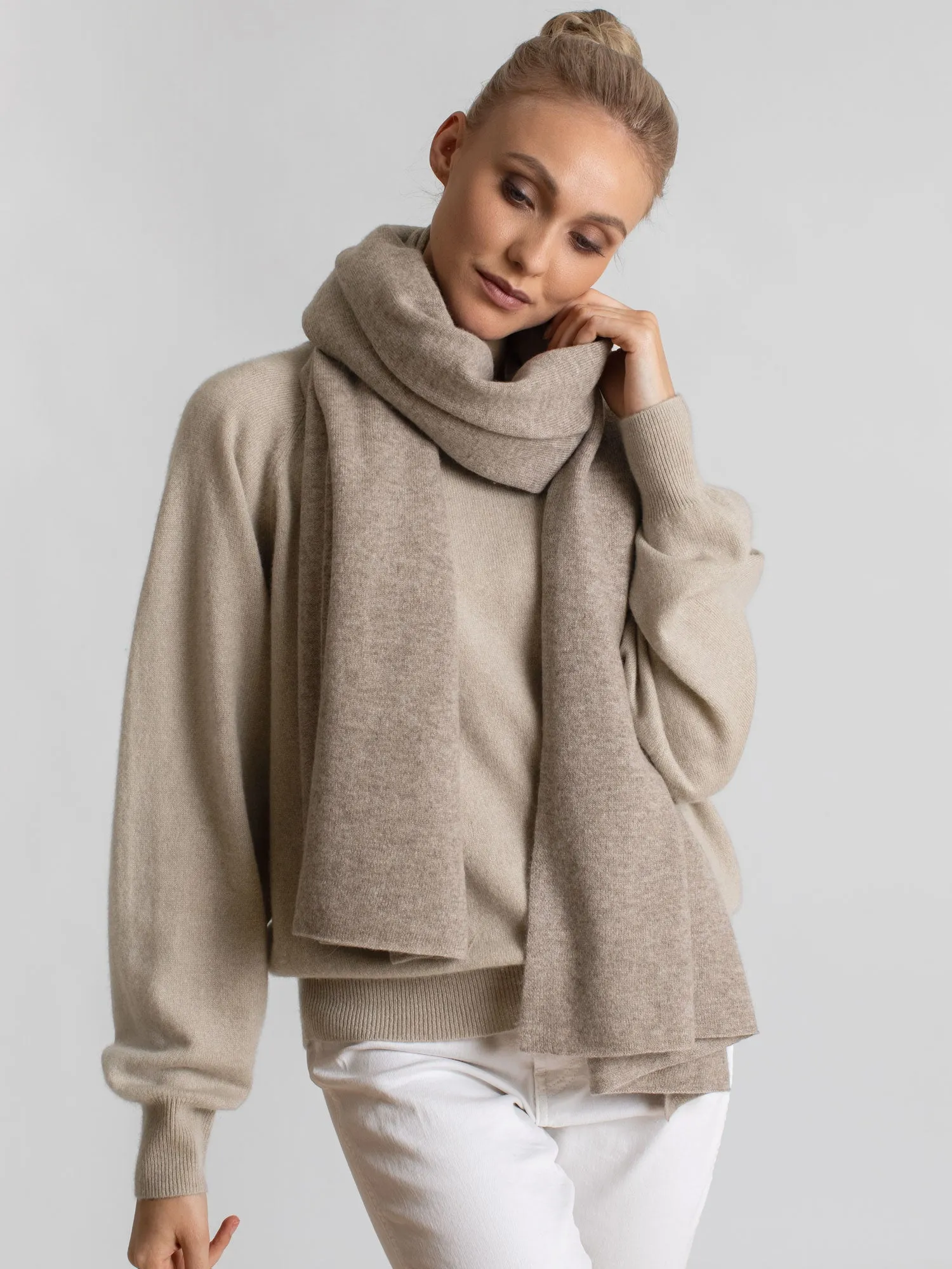 Cashmere scarf "Signature" - toast