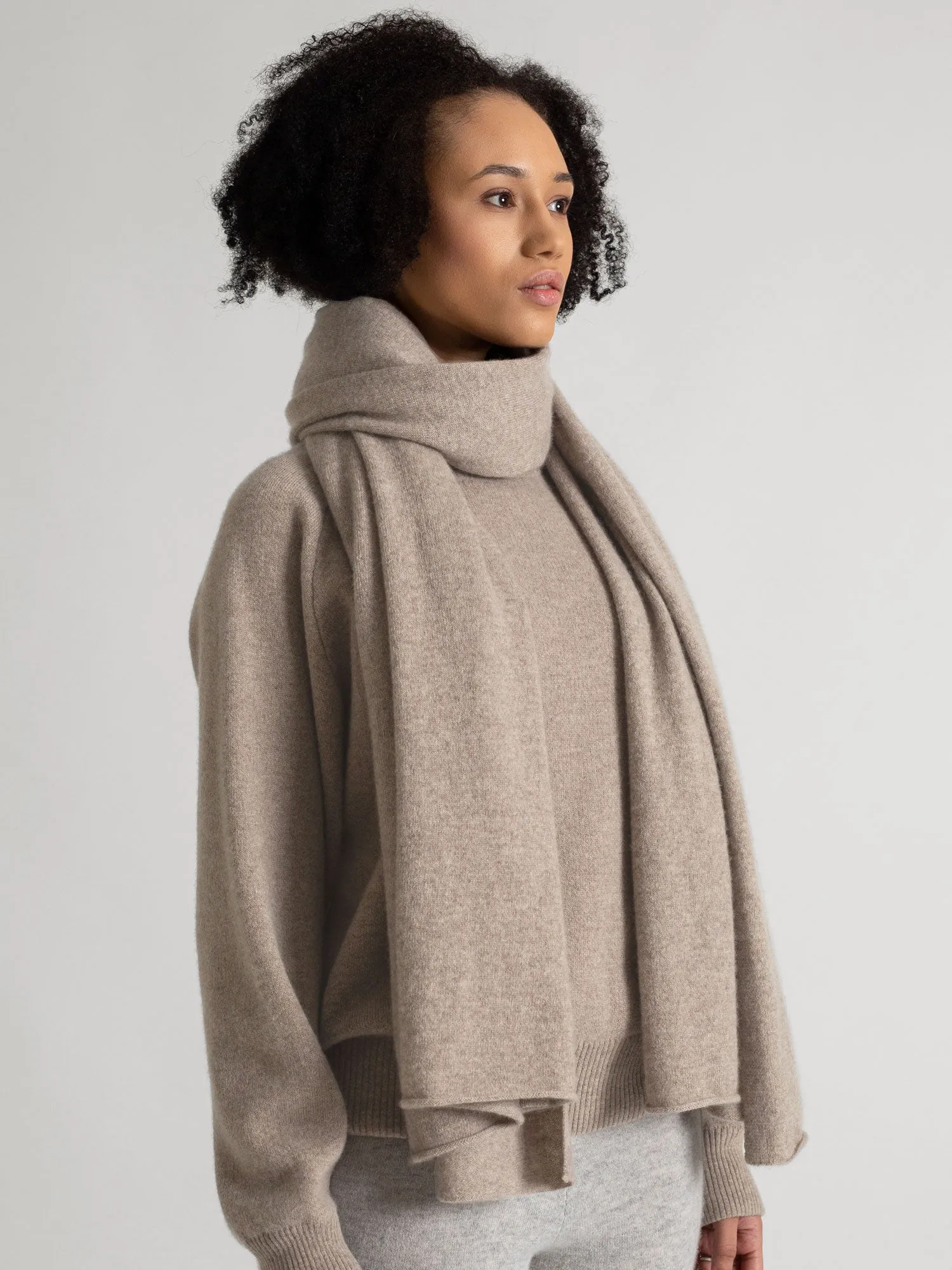 Cashmere scarf "Signature" - toast