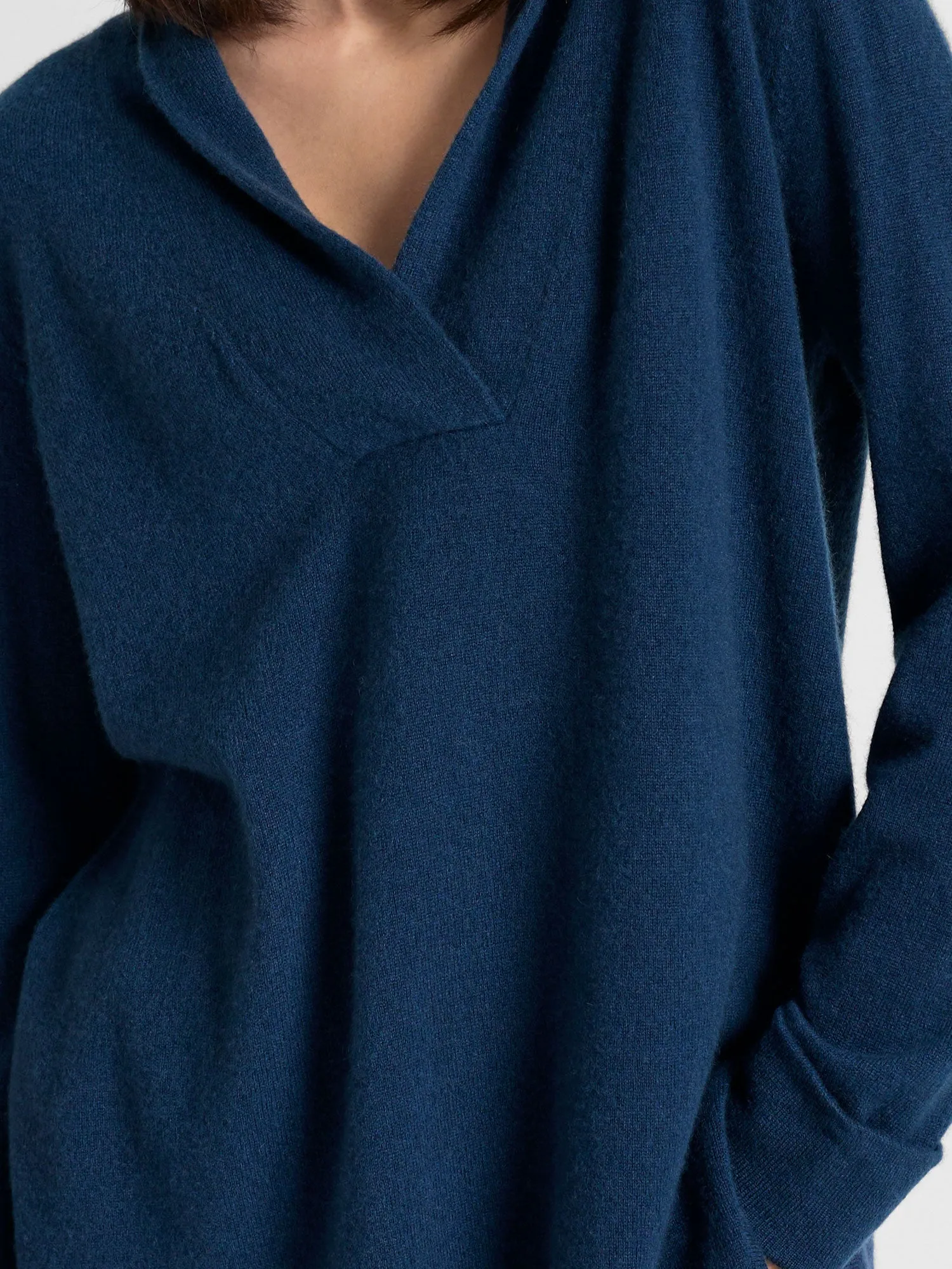 Cashmere sweater "Ida" - mountain blue