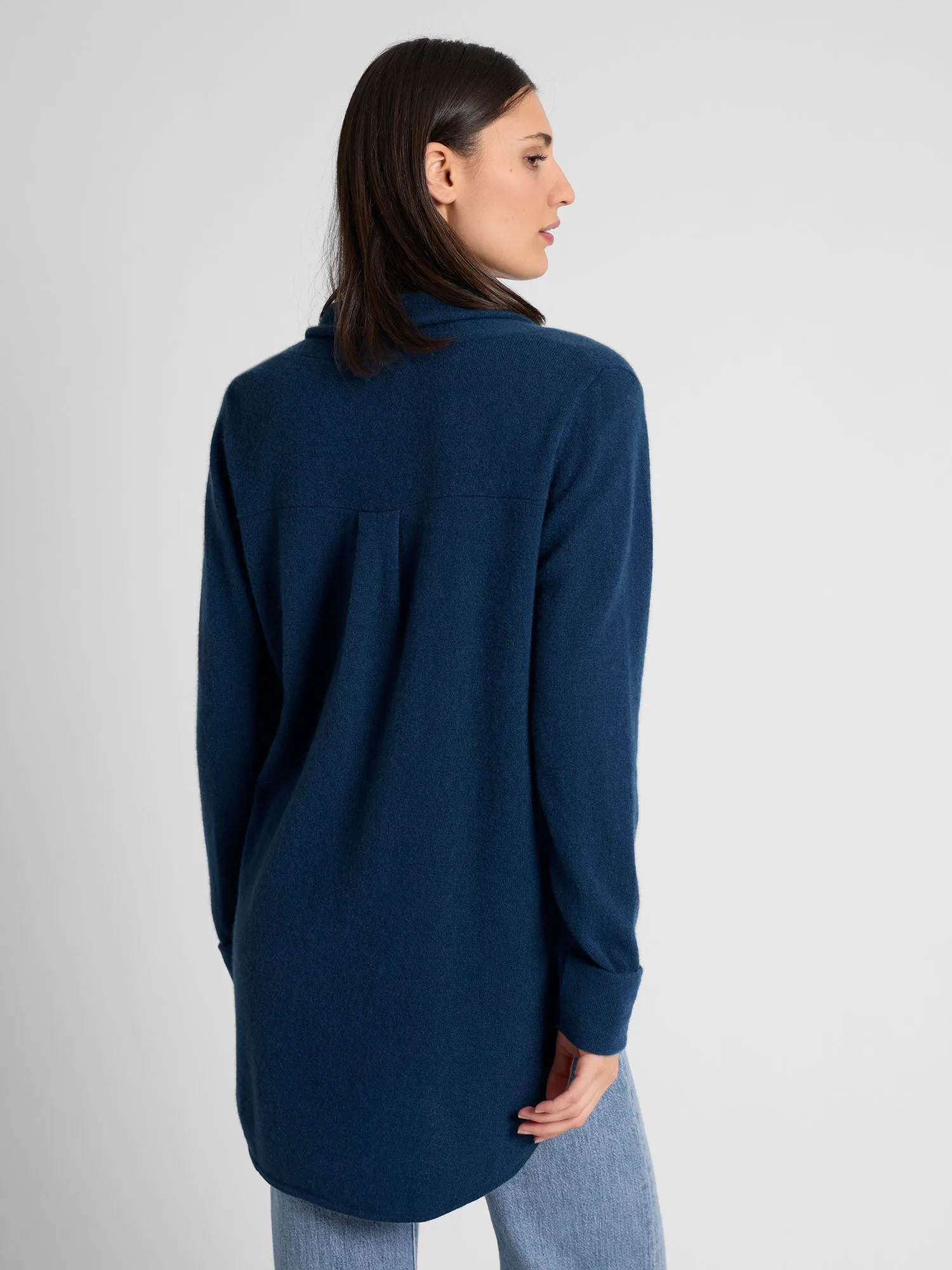 Cashmere sweater "Ida" - mountain blue