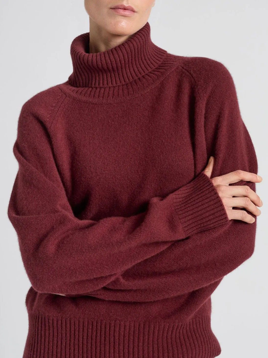 cashmere sweater "Milano" - Bordeaux