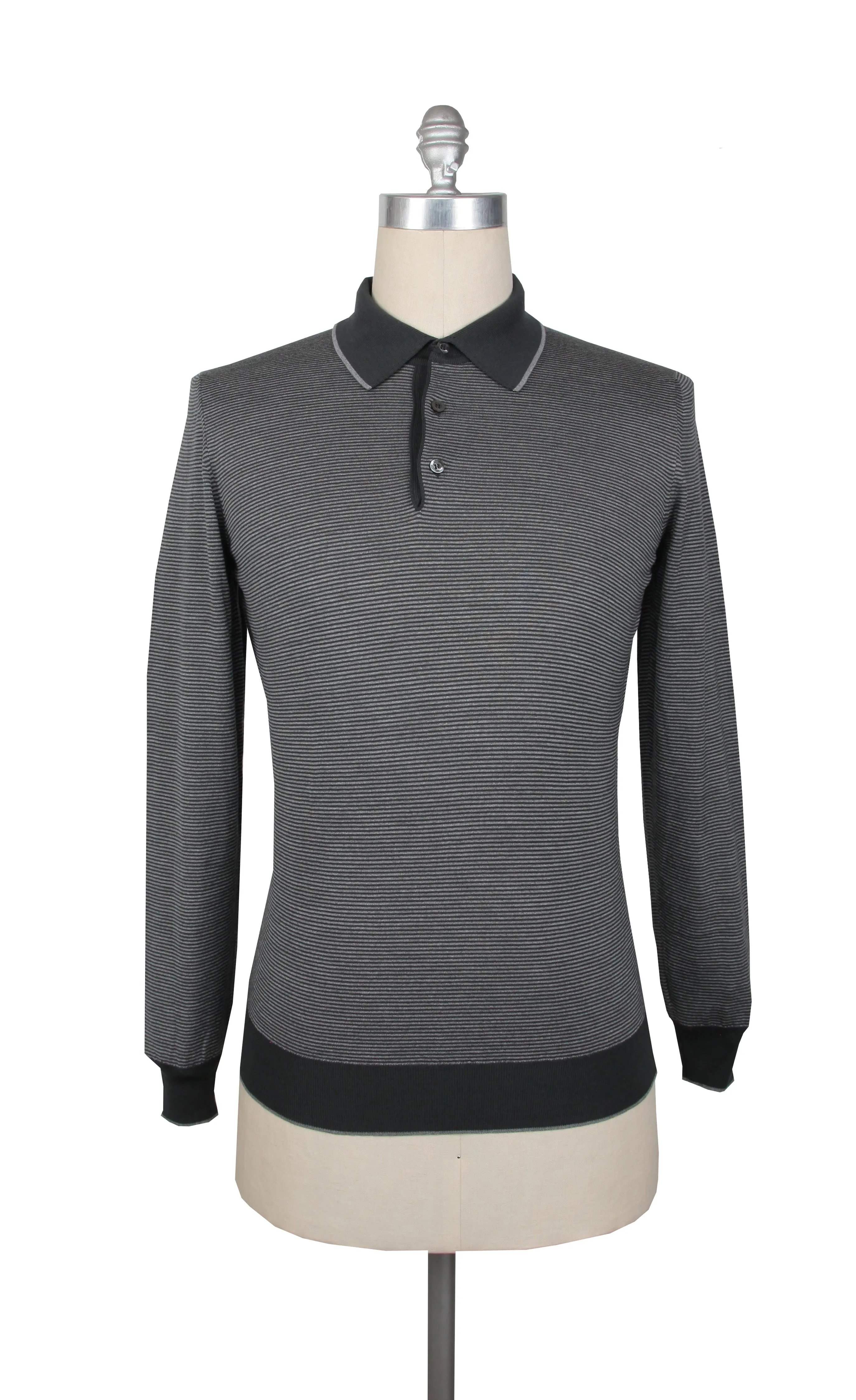 Cesare Attolini Gray 1/4 Button Sweater