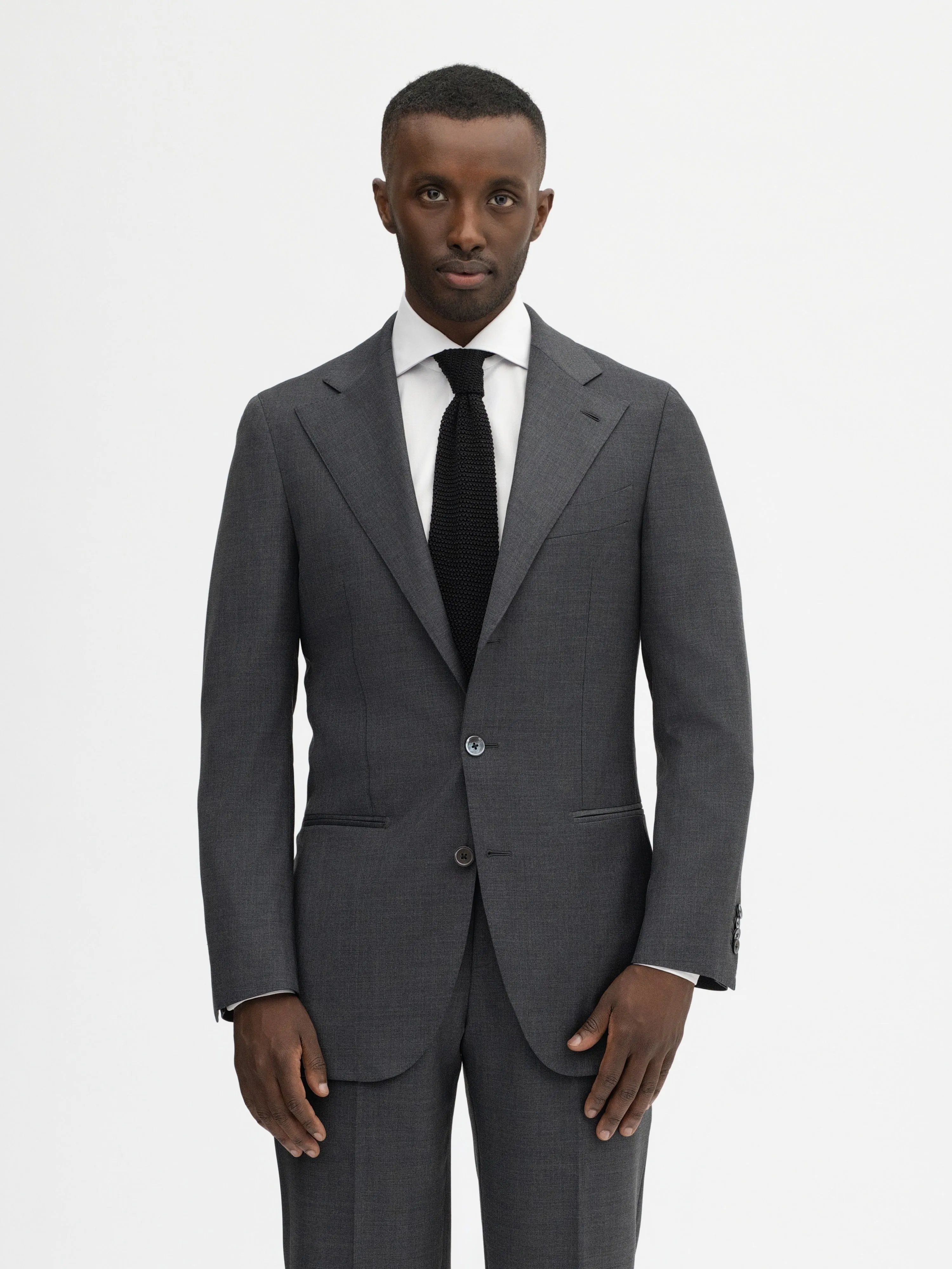 Charcoal Grey S130 Wool Suit (SB)