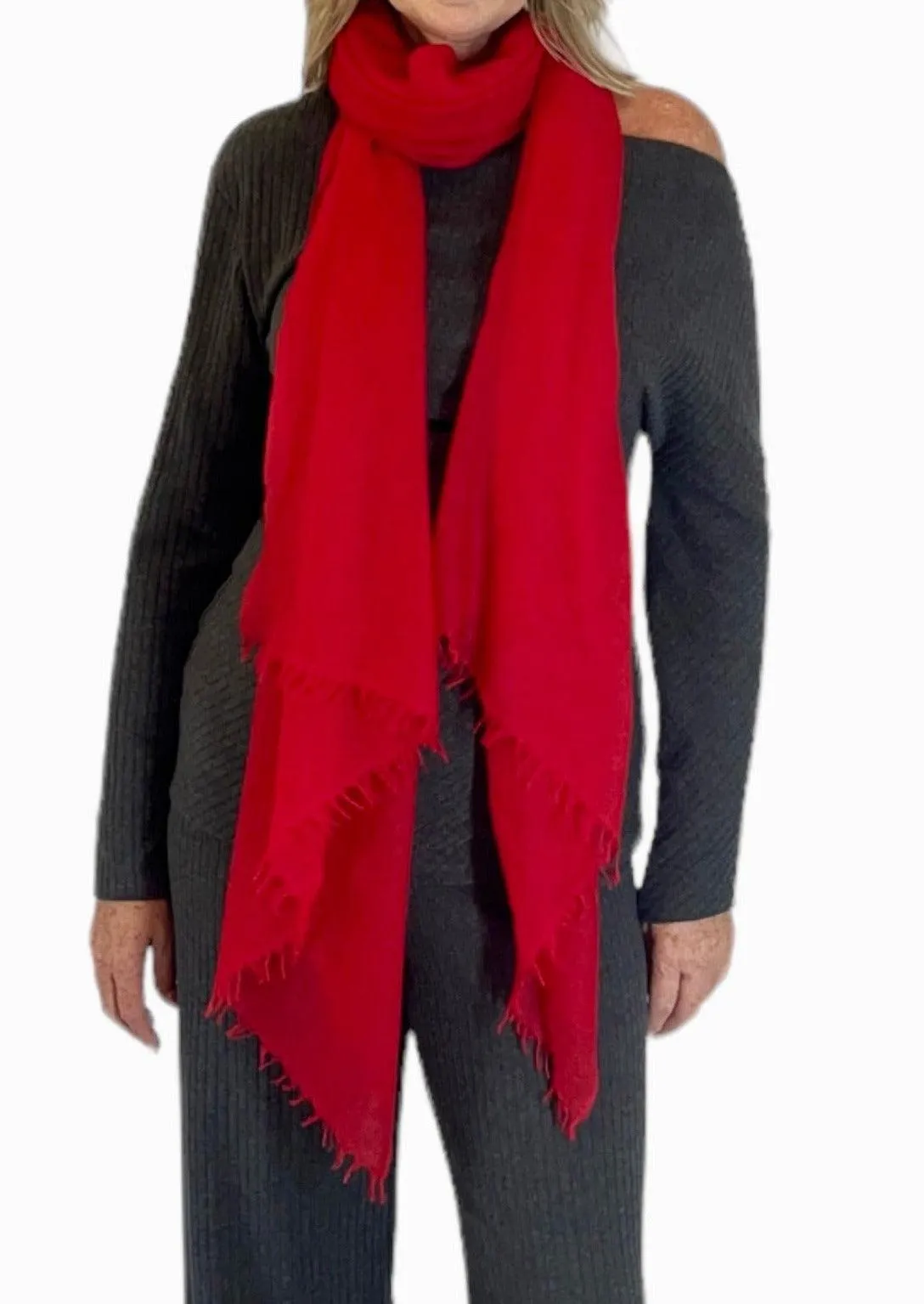 Cheery Red Cashmere Scarf