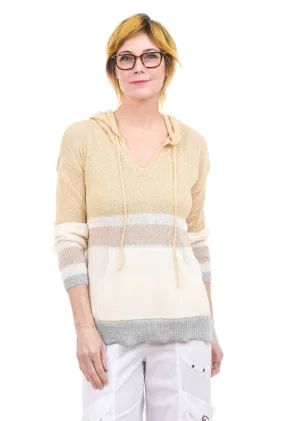 Color-Block Hoodie Sweater, Custard