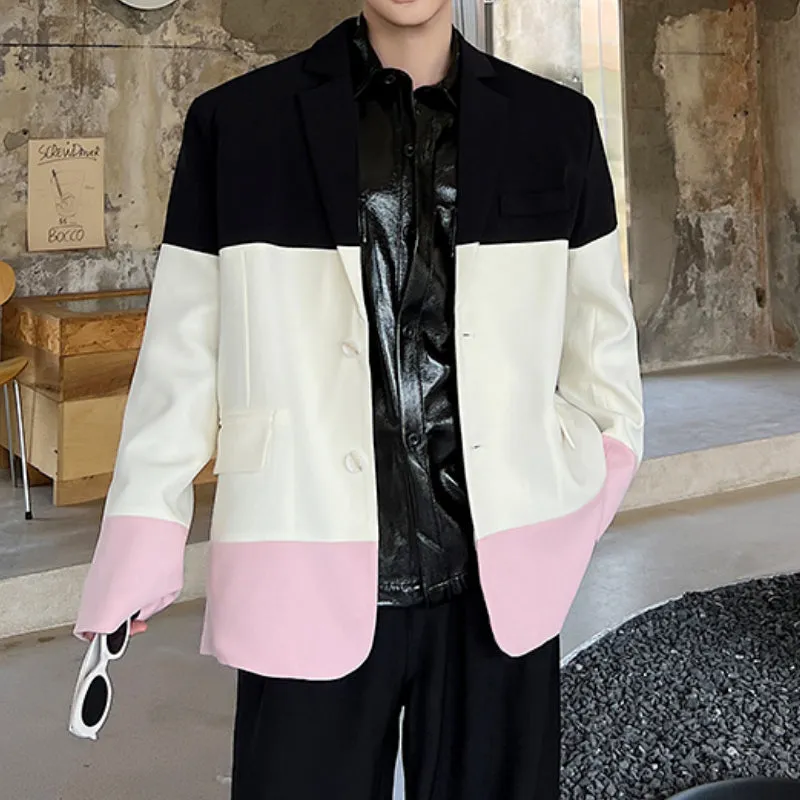 Colorblock Single-breasted Blazer