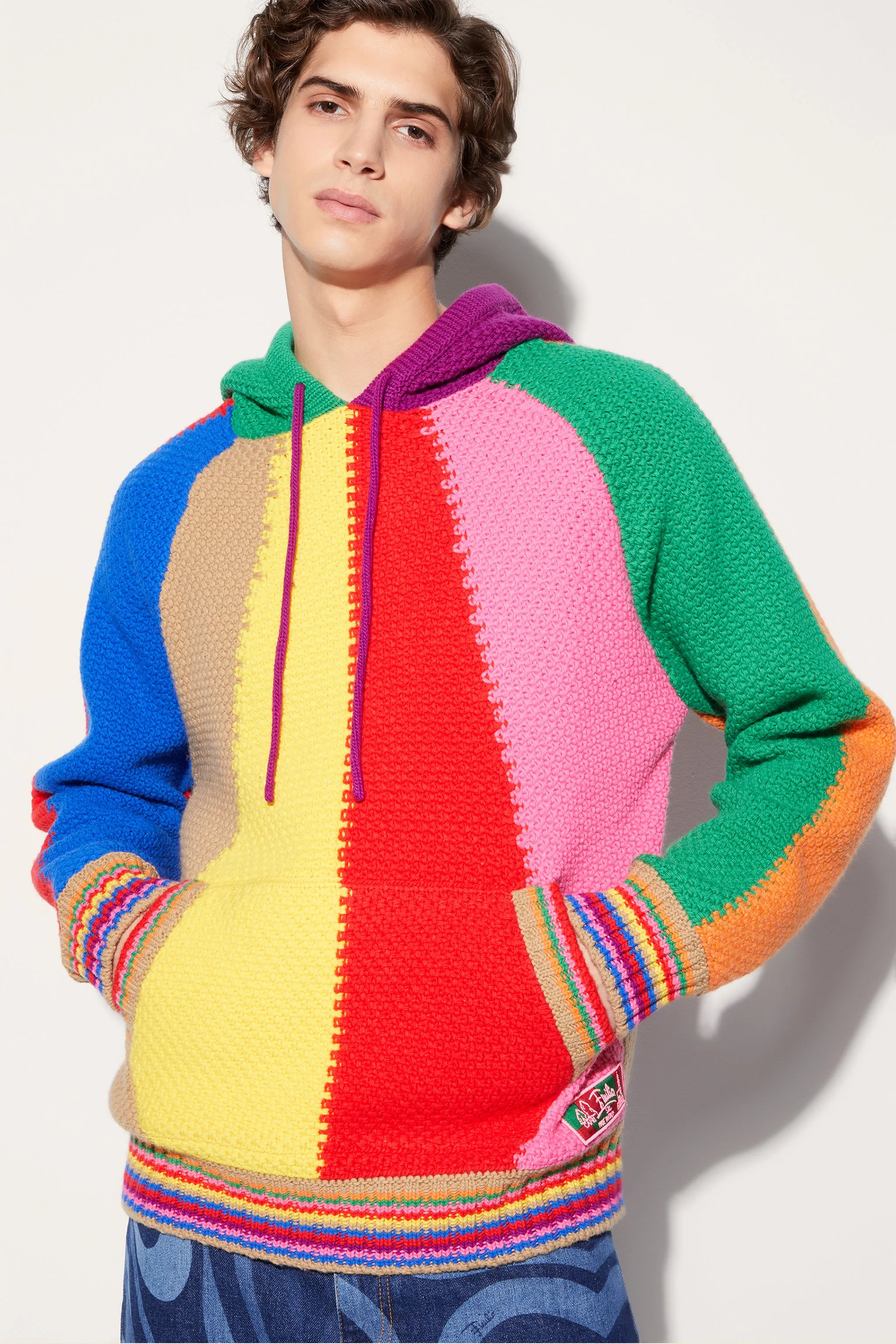 Colourblock Wool Hoodie