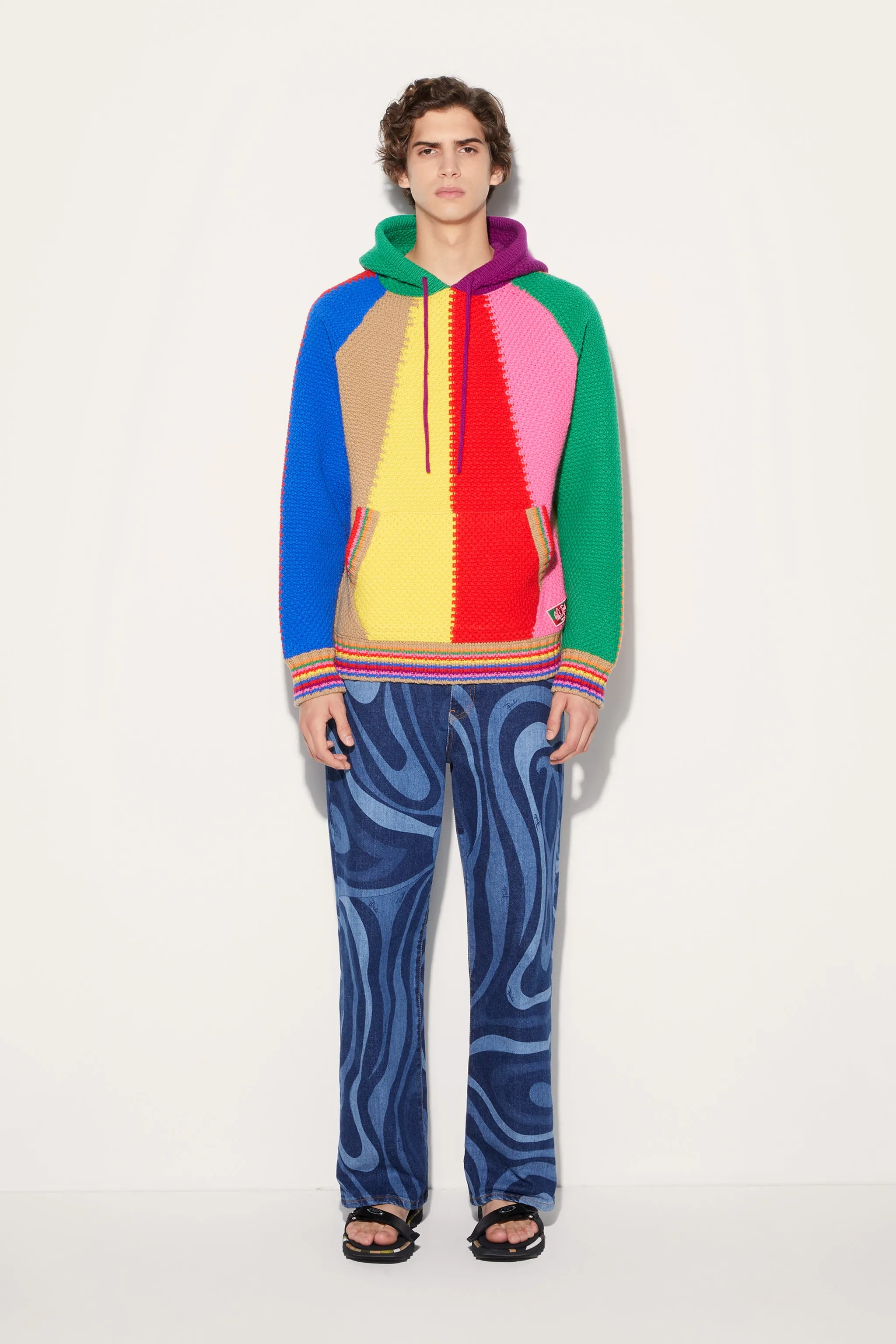 Colourblock Wool Hoodie