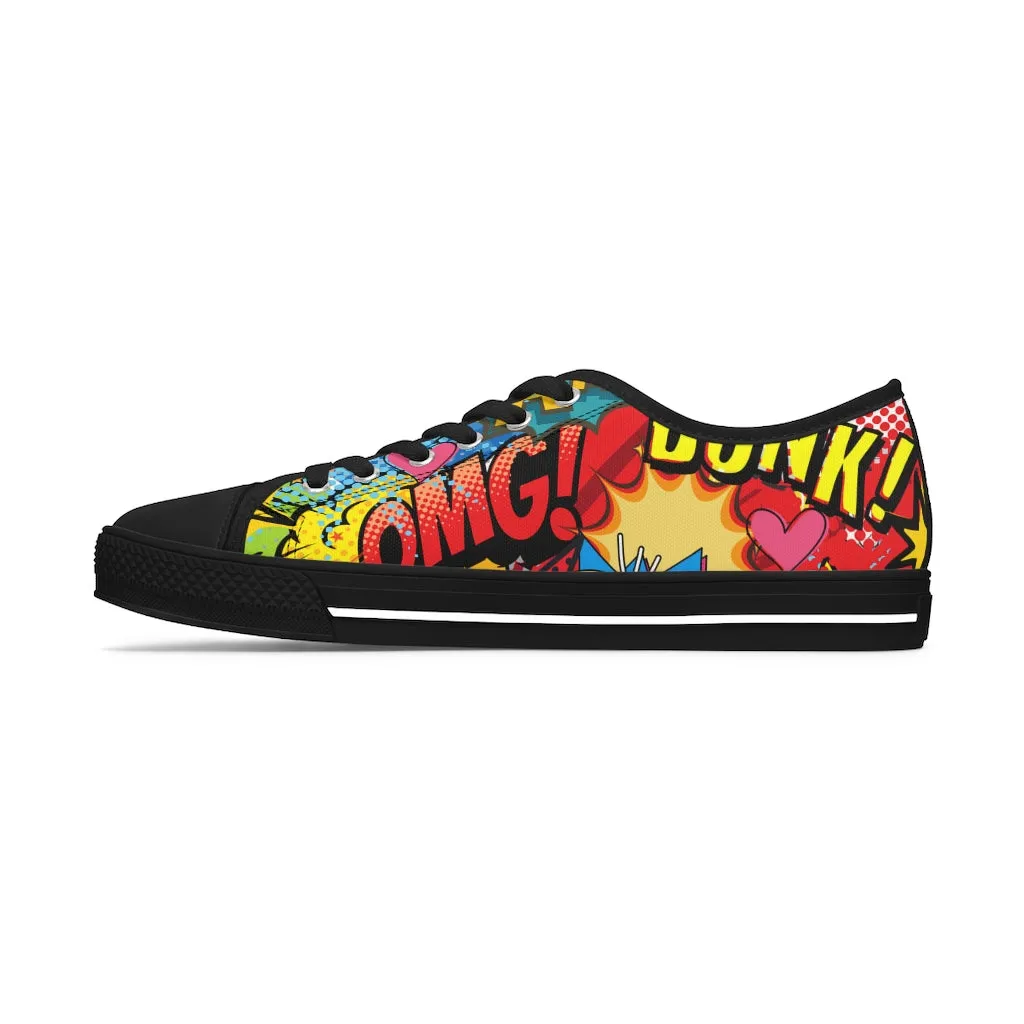 Comic book style Women's Low Top Sneakers