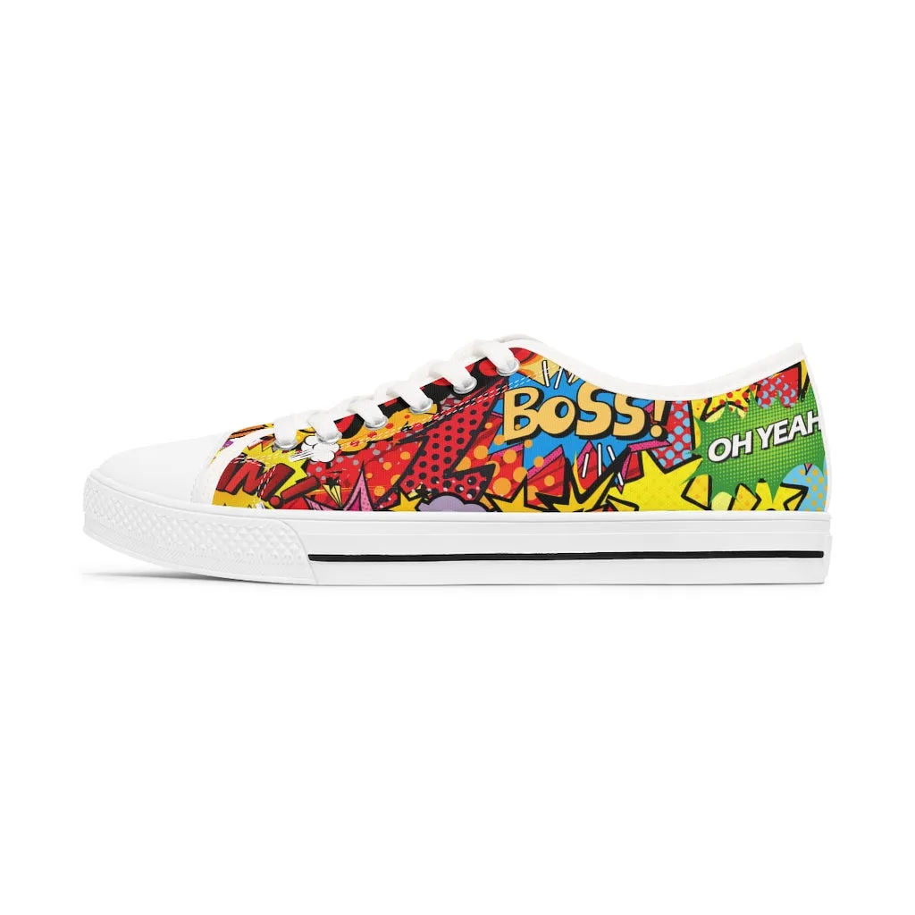 Comic book style Women's Low Top Sneakers