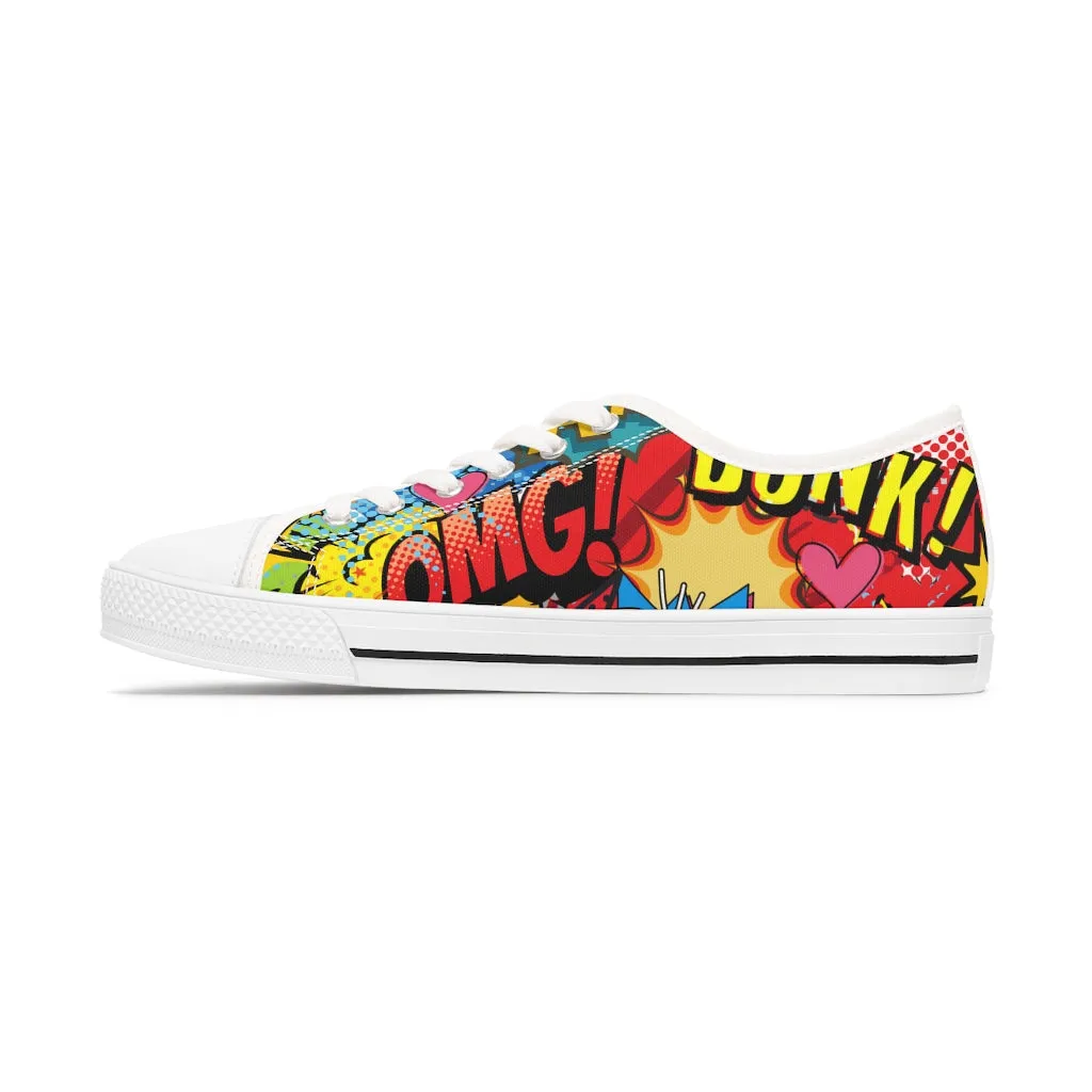 Comic book style Women's Low Top Sneakers