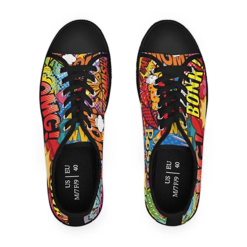 Comic book style Women's Low Top Sneakers