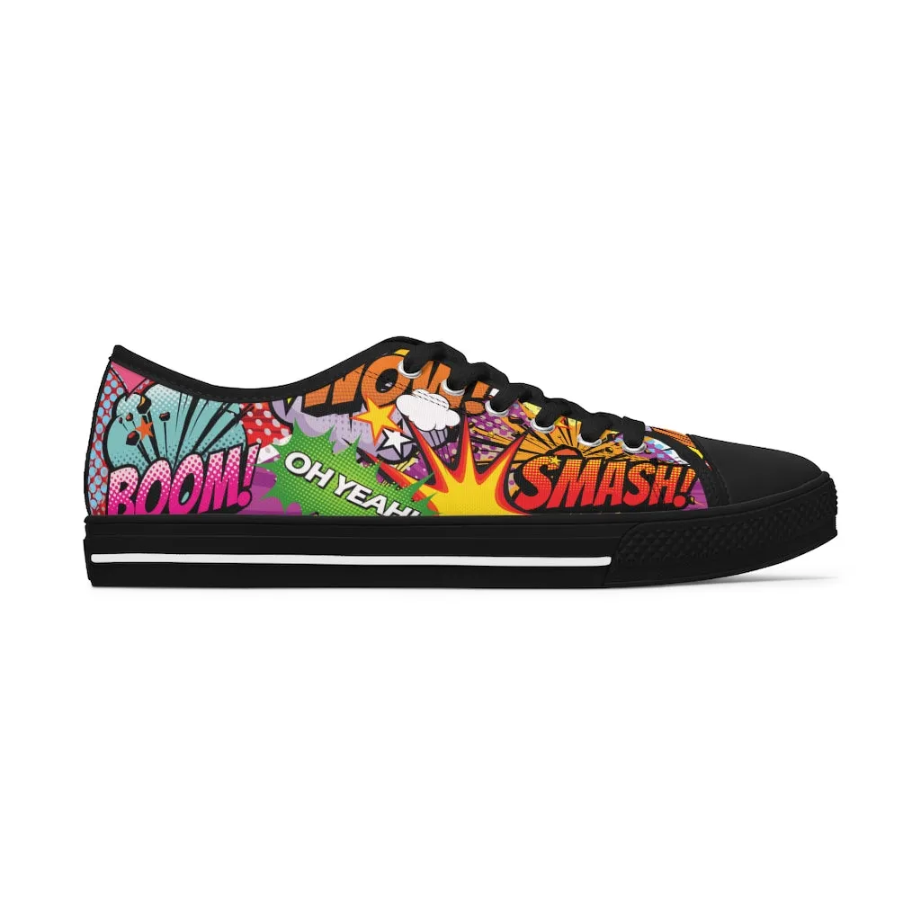 Comic book style Women's Low Top Sneakers