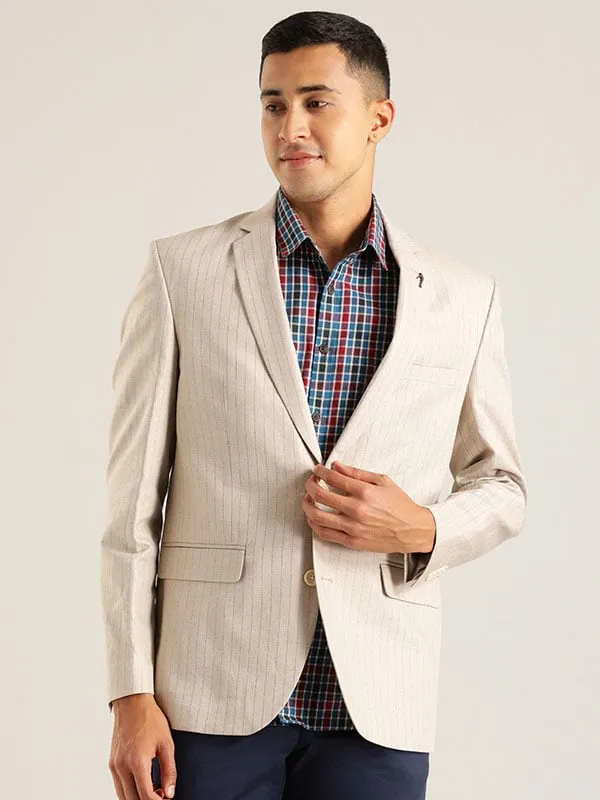 Constructed Striped Casual Blazer