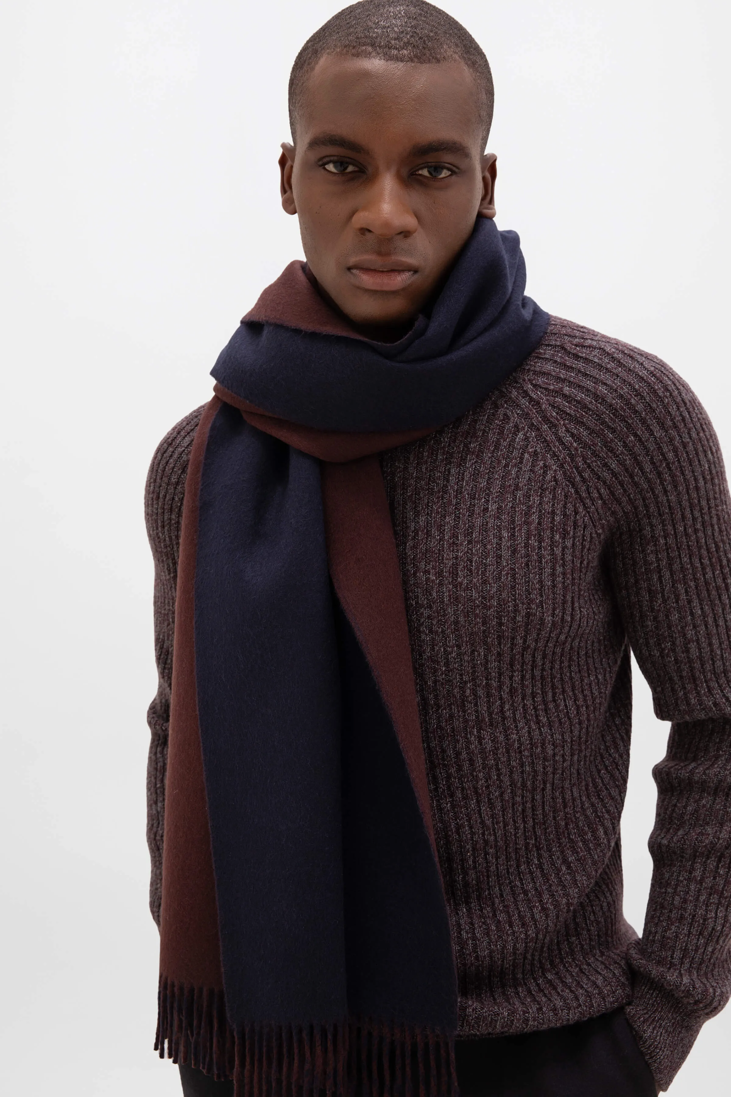 Contrast Cashmere Stole